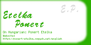 etelka ponert business card